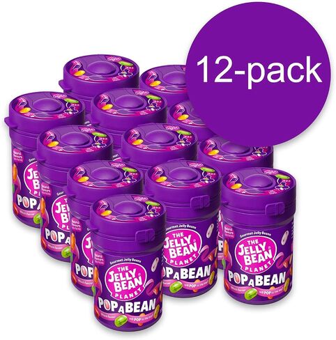 The Jelly Bean Planet, Gourmet Pop a Bean 3.5 أونصة، 12 عبوة - 36 نكهات فواكه طبيعية ضخمة، موسمية، عيد ميلاد، حلوى عيد الميلاد، ألوان نباتية - خالية من الغلوتين، هدية فاصوليا جيلي كبيرة الحجم in Saudi Arabia