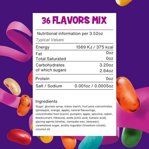 The Jelly Bean Planet, Gourmet Pop a Bean 3.5 أونصة، 12 عبوة - 36 نكهات فواكه طبيعية ضخمة، موسمية، عيد ميلاد، حلوى عيد الميلاد، ألوان نباتية - خالية من الغلوتين، هدية فاصوليا جيلي كبيرة الحجم in Saudi Arabia