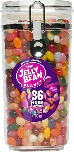 The Jelly Bean Planet, Gourmet Pop a Bean 3.5 أونصة، 12 عبوة - 36 نكهات فواكه طبيعية ضخمة، موسمية، عيد ميلاد، حلوى عيد الميلاد، ألوان نباتية - خالية من الغلوتين، هدية فاصوليا جيلي كبيرة الحجم in Saudi Arabia