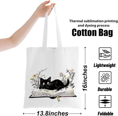 Book Lovers Gifts Tote Bag Bookish Gifts Teacher Gifts Reusable Grocery Bags Librarian Gifts for Readers in Saudi Arabia