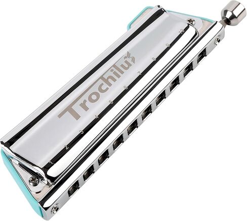 JDR Trochilus 10 Holes Chromatic Harmonica Key of Bb Armonica Chromonica Valveless Harp with Case for Adults Professionals Beginners Kids Teachers and Students Gift (Blues/Ritcher Tuning Key of Bb) in Saudi Arabia