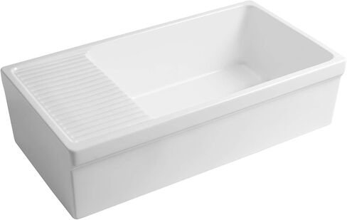 Whitehaus Collection WHQD540-BLUE Quatro Alcove Kitchen, Fireclay, Front Apron Sink, Glossy, Blue in Saudi Arabia