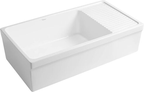 Whitehaus Collection WHQD540-BLUE Quatro Alcove Kitchen, Fireclay, Front Apron Sink, Glossy, Blue in Saudi Arabia