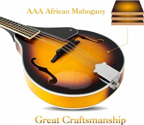 A Style Mandolin, 8 String Acoustic Mahogany Mandolin Musical Instrument (MGMI-S) in Saudi Arabia