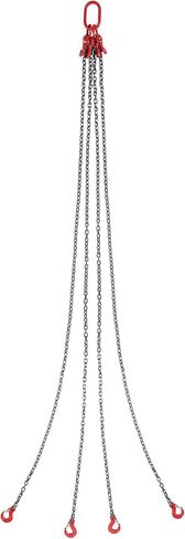VEVOR Chain Sling, 1/4 inch x 5 ft Lifting Chains with Hooks, G80 Engine Chain Hoist Lifts, 6600 lbs/3 Ton Lifting Sling Chains for Engine Hoist, Engine Lift Chain with 4 Leg Grab Hooks and Adjusters in Saudi Arabia