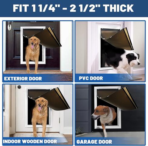 Large Dog Door for Door - Aluminum Doggie Doors for Large Dogs - Large Dog Door for Exterior Doors with Weather Proof Flap, Security Panel in Saudi Arabia