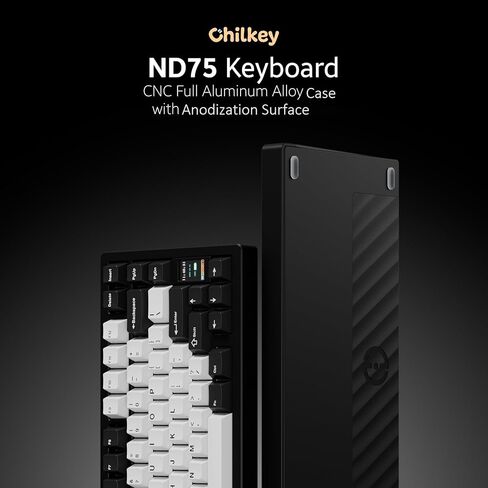Chilkey ND75 Aluminum Keyboard 75% Percent Wireless Gaming Mechanical Keyboard with LCD Screen, Quick Assembly, BT/2.4G/USB-C, Hot Swappable Per-Key RGB Custom Keyboard for Windows, MacOS in Kuwait