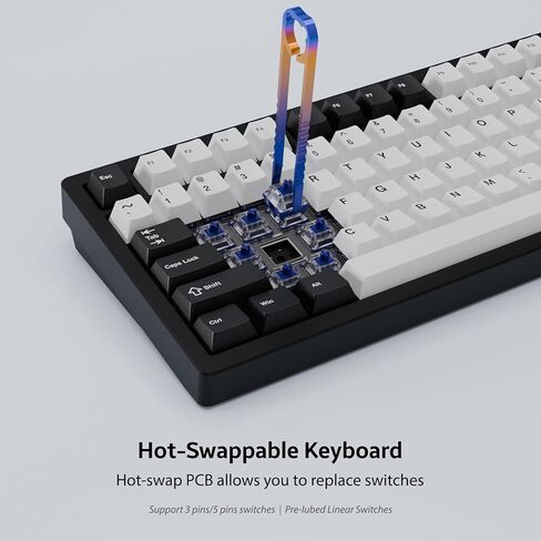 Chilkey ND75 Aluminum Keyboard 75% Percent Wireless Gaming Mechanical Keyboard with LCD Screen, Quick Assembly, BT/2.4G/USB-C, Hot Swappable Per-Key RGB Custom Keyboard for Windows, MacOS in Kuwait