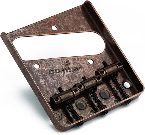 Guyker In-Tune Bronze Color Fixed Bridge with 3 Saddles Compatible with Tele TL Telecaster Guitar in Saudi Arabia