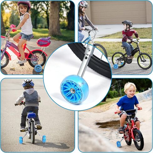 Bike Training Wheels, Pair of Heavy Duty Rear with Stabilizers Mounted Kit for 16 18 20 22 24 inch Kids Boy Girls Variable Bike (Green, 16-24 Inch) in Saudi Arabia