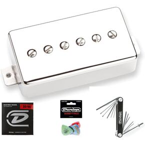 Seymour Duncan SPH90-1n Phat Cat Nickel Neck Pickup with Dunlop DEN1046 Strings, PVP113 Pick Pack and Multi-tool