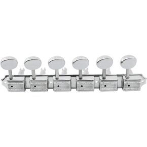 Wilkinson Deluxe 6 Inline Vintage Guitar Tuners Split Shaft Guitar Tuning Pegs Keys Machine Heads for Strat Tele Electric Guitar,Chrome