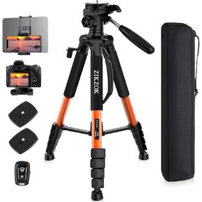 75" Camera Tripod, Tripod for Camera and Phone, Aluminum Professional Heavy Duty Camera Tripod Stand, Tripod for Camera DSLR SLR with Carry Bag, Compatible with Canon Nikon iPhone