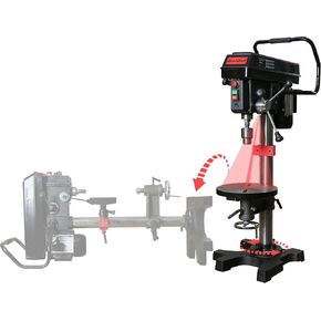 BUCKTOOL 1HP 12" Drill Press & 12"x17" Wood Lathe Combo, 6.2Amp 580-3200RPM Variable Speed Benchtop Drill Press and Woodworking Lathe with Tool Rest