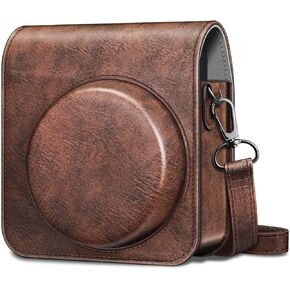 Fintie Protective Case for Fujifilm Instax Mini 99 Instant Camera - Premium Vegan Leather Bag Cover with Removable Adjustable Strap (Vintage Black)