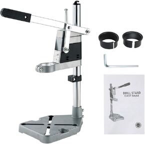 NATGAI Adjustable Drill Press Stand for Drill Workbench Repair Tool Universal Bench Clamp Support Tool, Drill Press Table, Drill Stand for Hand Drill Single Hole Aluminum Base (1 Mounting Hole)