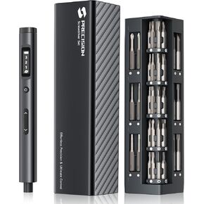 3.7V Mini Electric Screwdriver Set, 57-in-1 Magnetic Bits Precision Screwdriver Set, Cordless Screwdriver with LED Light, 3 Torque Settings Repair Tool Set for Phone Camera Laptop Watch