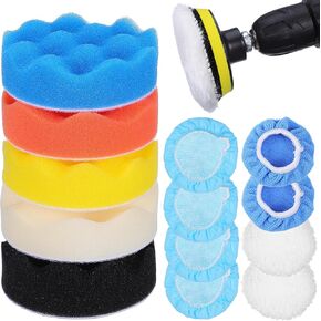 1 Set Polishing Pads Kit, Polishing Pad 3 Inch Sponge Buffing Pads,Buffer for Car Detailing, Polishing Wheel for Drill,Car Buffer Polisher Kit Drill Buffing Kit for Car Polishing