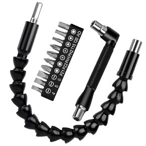 Flexible Drill Bit Extension, 11.6 Inch Super Bit Screwdriver Kit, Manual 90 Right Angle Drill Attachment, 1/4 Flexible for Drill, Screwdriver Bit Set