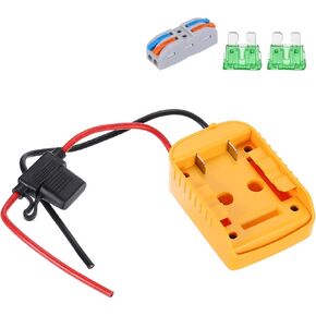 HARFINGTON Battery Adapter Converter for DIY Rc Car Truck Toys' 20V Battery, Battery Conversion Kit with 12AWG Wire, Wire Terminal, 1 Set 8pcs, Yellow