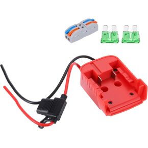 HARFINGTON Battery Adapter Converter for DIY Rc Car Truck Toys' 18V Battery, Battery Conversion Kit with 12AWG Wire, Wire Terminal, 1 Set 6pcs, Red