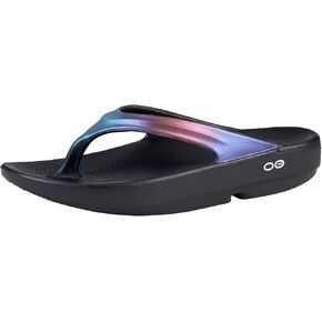 OOFOS OOlala Luxe Recovery Sandal, Midnight Spectre - Women’s Size 8