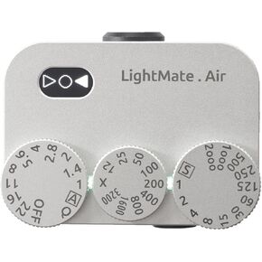 LightMate AirPro Light Meter, Rechargeable Battery Life 20 Hours, High Precision Photography Light Meter, 3 Dials Retro Exposure Indicator, Compatible with Leica and Others Film Cameras (Silver Metal)