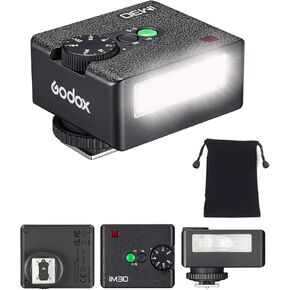 Godox Flash Godox iM30 Mini Flash - Camera Flash GN 15, 7 Power Levels, IM 30 Mini Manual Flash for Canon/Sony zv1/Sony zve10 /Ricoh gr3/Nikon/Fuji f1-230 Full-Power Flashes/6500K±200K/3.6S Recycle