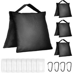 Sandbags Weight Bags for Photo Studio Photography Video Equipment, 4 Packs Empty Sandbag Set for Backdrop Stand, Photo Tripod, Canopy, Pop up Tent, Umbrella Base, Picnic Table,Fishing Chair