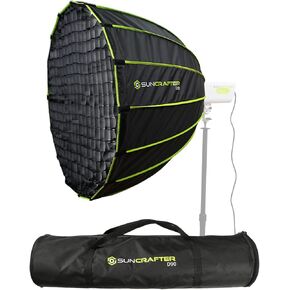 35.4"/90cm Dome Softbox, Bowens Mount Softbox, 25.2"/64cm Deepth Quick Setup with Diffusers/Grid/Bag Portable Soft Box for Photography Video Continuous Lighting