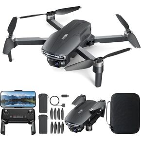 Brushless Motor Drone with 4K Camera for Adults Long Range FPV Video RC Drone with Optical Positioning,5G Transmission,120°FOV 90°Adjustable Lens,2Batteries,Carrying Case,Easy for Beginners,Under 249G