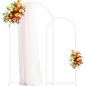 Putros Metal Arch Backdrop Stand Gold Wedding Arch Stand Set of 2 (7.2FT/6FT) Square Arched Frame for Birthday Party Graduation Ceremony Decoration