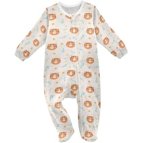 Dussdil Baby One-Piece Footies Newborn Rompers Pajamas Cotton Footed Pjs for Sleep Play Boys Girls