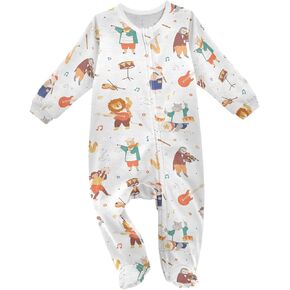 Dussdil Baby One-Piece Footies Newborn Rompers Pajamas Cotton Footed Pjs for Sleep Play Boys Girls