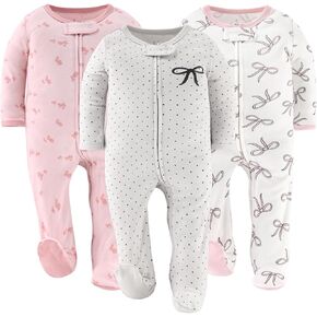 The Peanutshell Baby Girl Sleepers, Sleep and Play Footed Baby Pajamas for Girls, Baby Pjs, Newborn, 0-3, 3-6, 6-9 Months
