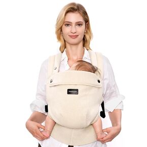 Momcozy Baby Carrier with Natural Cotton Linen, Gentle on Baby's Skin, Ergonomic Design, Newborn to Toddler for 7-44lbs, Lightweight and Comfortable, Hands-Free for Moms&Dads, Sage Green