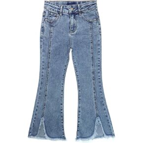 KIDSCOOL SPACE Girls Flared Denim Pants, 18M-14T Wide Age Ranges Elastic Waistband Inside Stretchy Slim Jeans