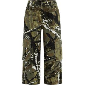 Floerns Toddler Girl's Y2k Camo Print Casual Jeans Flap Pocket Straight Leg Cargo Pants