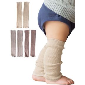 SOWAN 5 Pairs of Leg Warmers Baby Toddler Ribbed Leggings Kneepads Crawling Boys Girls 100% Organic Cotton -Japan Brand-