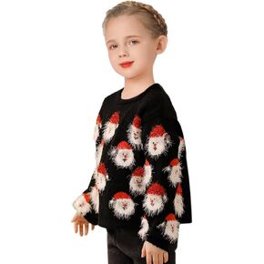 Christmas Sweater for Women, Cute Long Sleeve Crew Neck Santa Claus Knitted Sweater Ugly Christmas Sweater Pullover Top