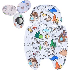 Mamaroo Newborn Insert and 3Pcs Mamaroo Replacement Toy Balls, Breathable Reversible Mamaroo Infant Insert Compatible with 4moms Mamaroo & RockaRoo, Head & Body Support, Machine Washable
