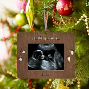 Geegoods Christmas Ornament 2024, Ultrasound Picture Frame Ornament, Sonogram Ornament, Baby Christmas Tree Ornament, Gift for New Mom Expecting Parents Grandparents