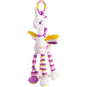 Baby Hanging Toy for Activity Gym, Stroller or Car Seat, Soft Baby Toys for 0-3-6-12-18 Months with Teether and Hanging Rattle, Unicorn Toy for Newborn Baby Girl Gifts