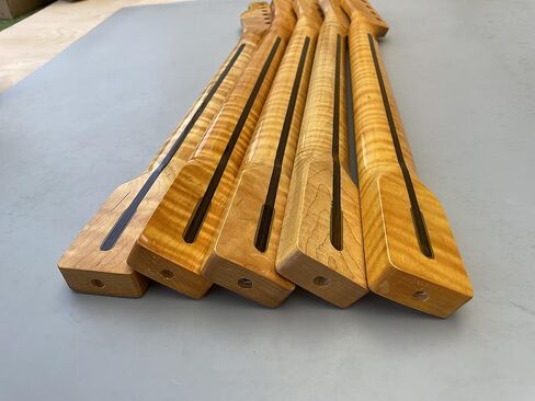 النمر لهب القيقب الغيتار الرقبة 21fret 25.5 بوصة خمر معطف شفاف اللؤلؤ نقطة البطانة DIY بها بنفسك الغيتار استبدال TL (واضح) in Saudi Arabia
