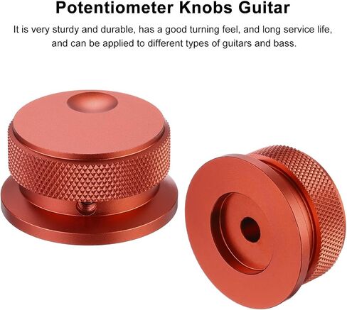 MECCANIXITY Aluminium Potentiometer Knobs 1/4"x1.5", Universal Top Hat Knobs Volume Tone Control Knob with Set Screw for Guitar Bass, Red in Saudi Arabia