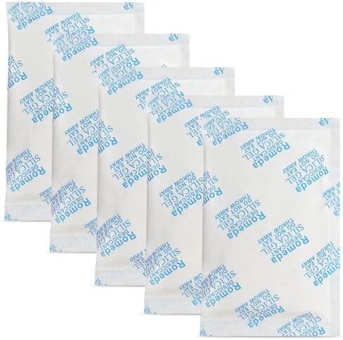 50Pcs 5 Gram Silica Gel Packets,Transparent Desiccant Packs for Storage, Moisture Absorbers for Food Storage, Clothes, Shoes, Jewelry, Spices, Tools, Photo Album, Leather Itemand More in Saudi Arabia