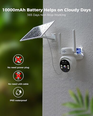 Hiseeu تسجيل 24/7 كاميرات أمان خلوية 4G لاسلكية في الهواء الطلق، لا حاجة إلى WiFi، تعمل بالطاقة الشمسية 20 وات، 360 درجة PTZ، رؤية ليلية 2K، محادثة ثنائية الاتجاه، بطارية 20000 مللي أمبير في الساعة، تتضمن 64 جيجا SD، بطاقة SIM 4G مدمجة in Saudi Arabia