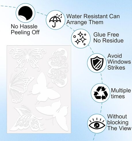 26PCS Leaf Window Bird Decals for Birds Strikes - Anti-Collision Window Clings to Prevent Bird Strikes Static Cling Window Decals in Saudi Arabia
