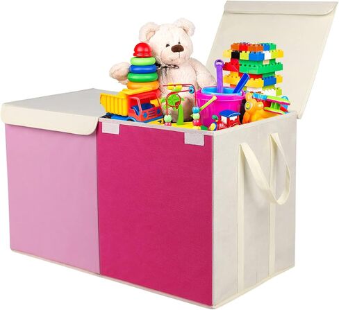 Toy Box Chest, Collapsible Sturdy Storage Bins with Lids, Extra Large Kids Toy Storage Organizer Boxes Bins Baskets for Kids, Boys, Girls, Nursery Room, Playroom, Closet (A-TBX-GRAY-MULTI) in Saudi Arabia