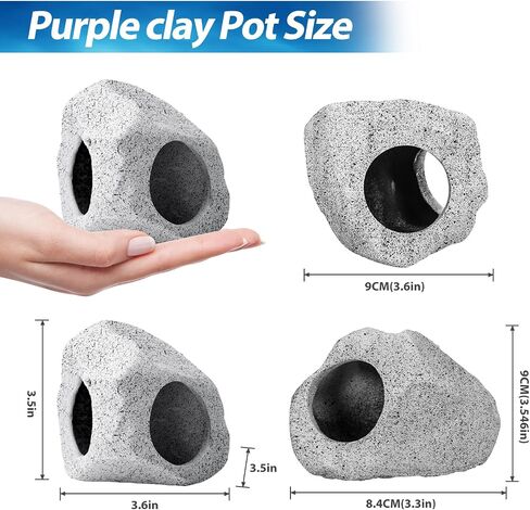 10Pcs Aquarium Hideaway Rock Cave Fish Tank Decorations quarium,Betta Toys Hideout Stones House,Safe and Non-Toxic Ceramic Fish Tank Ornaments in Saudi Arabia
